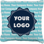 Logo & Company Name Faux-Linen Throw Pillow 20"