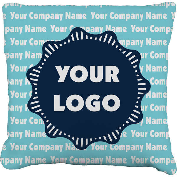 Custom Logo & Company Name Faux-Linen Throw Pillow 26"
