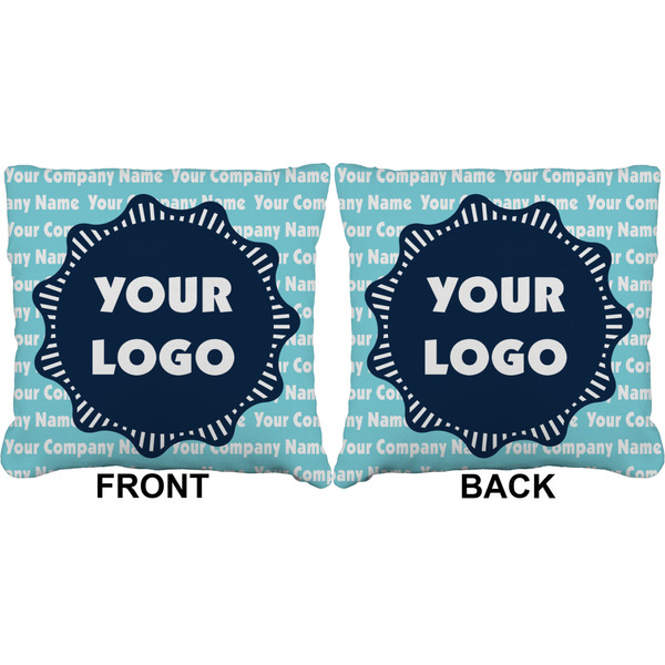Logo & Company Name Burlap Pillow Approval