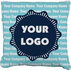Logo & Company Name Faux-Linen Throw Pillow