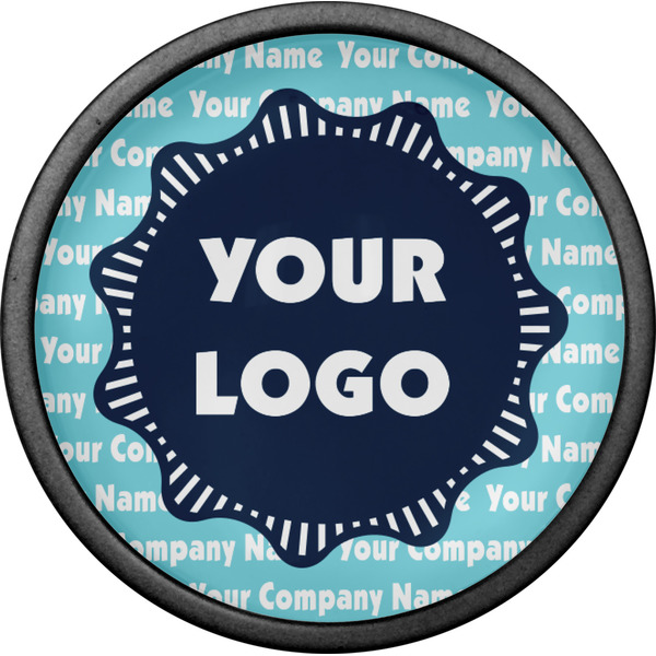 Logo & Company Name Cabinet Knob - Black - Front