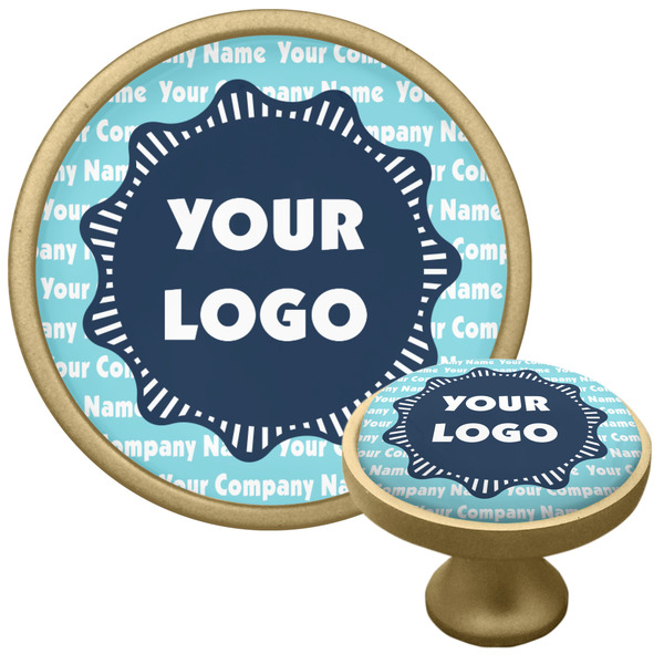 Custom Logo & Company Name Cabinet Knob - Gold