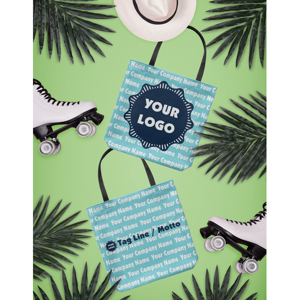 Logo & Company Name Canvas Tote Lifestyle Front and Back