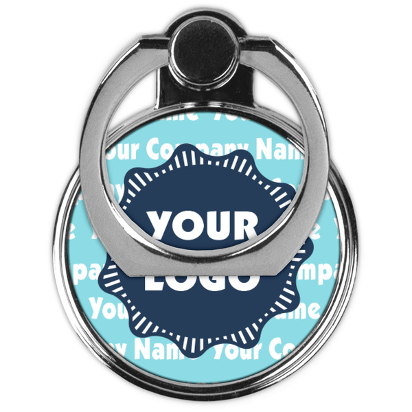 Logo & Company Name Cell Phone Ring Stand & Holder - Front (Collapsed)