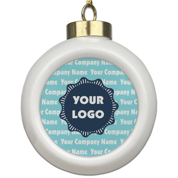 Custom Logo & Company Name Ceramic Ball Ornament