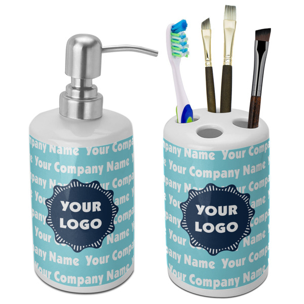 Custom Logo & Company Name Ceramic Bathroom Accessories Set