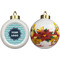 Logo & Company Name Ceramic Christmas Ornament - Poinsettias (APPROVAL)