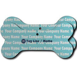 Logo & Company Name Ceramic Dog Ornament - Front & Back