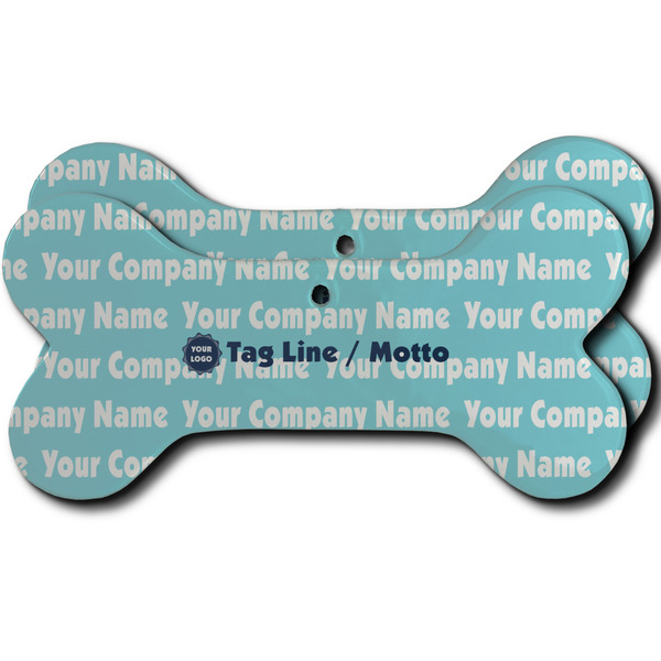Custom Logo & Company Name Ceramic Dog Ornament - Double-Sided