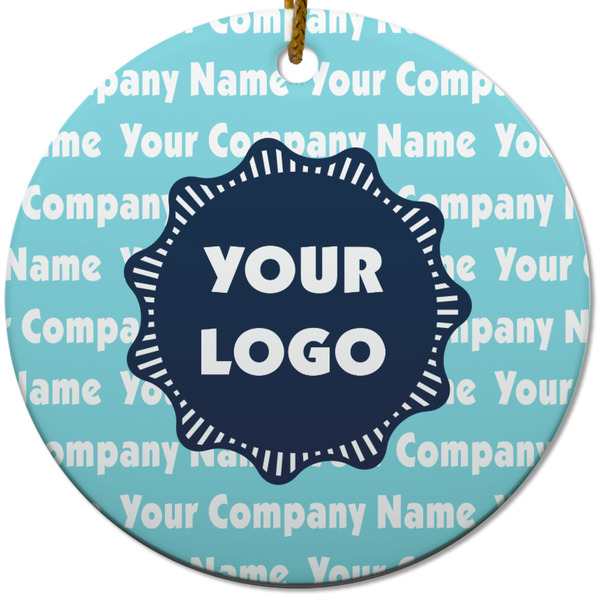 Custom Logo & Company Name Round Ceramic Ornament