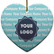 Logo & Company Name Ceramic Flat Ornament - Heart (Front)