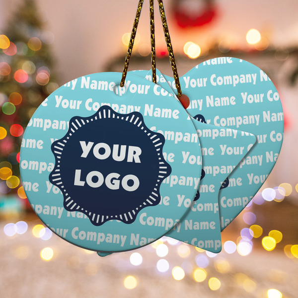 Custom Logo & Company Name Ceramic Ornament