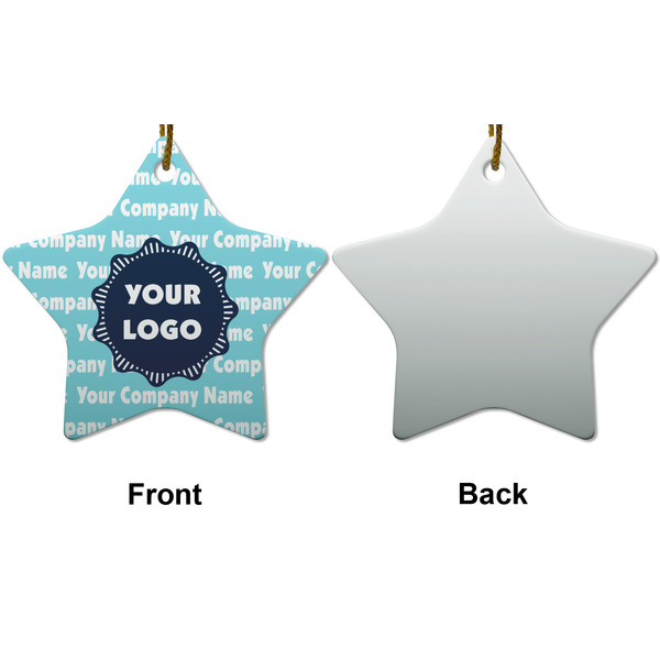 Logo & Company Name Ceramic Flat Ornament - Star Front & Back (APPROVAL)