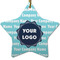Logo & Company Name Ceramic Flat Ornament - Star (Front)
