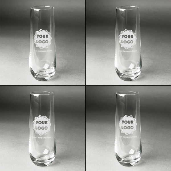 Logo & Company Name Champagne Flute - Set of 4 - Approval