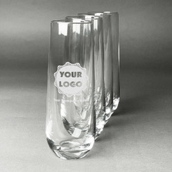 Logo & Company Name Champagne Flute - Stemless Engraved