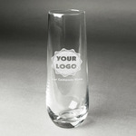 Logo & Company Name Champagne Flute - Stemless - Laser Engraved