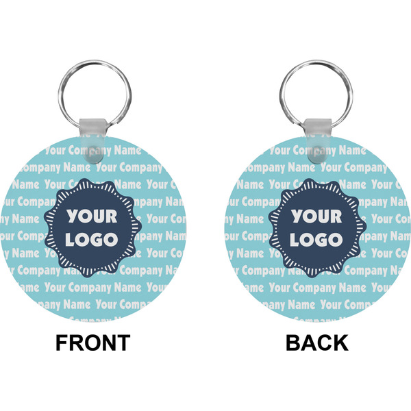 Logo & Company Name Circle Keychain (Front + Back)