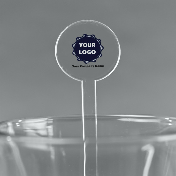 Custom Logo & Company Name 7" Round Plastic Stir Sticks - Clear