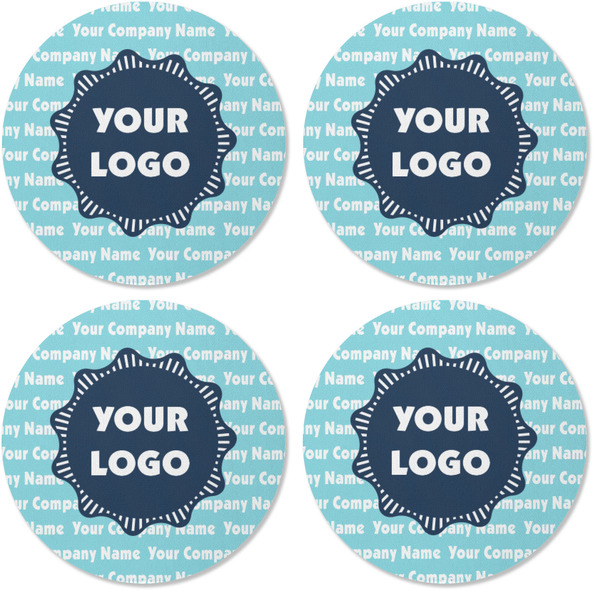 Logo & Company Name Coaster Round Rubber Back - Apvl