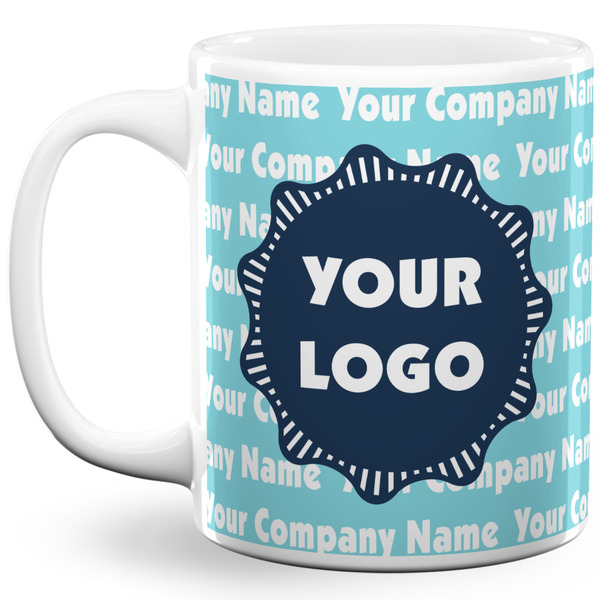 Custom Logo & Company Name 11 oz Coffee Mug - White