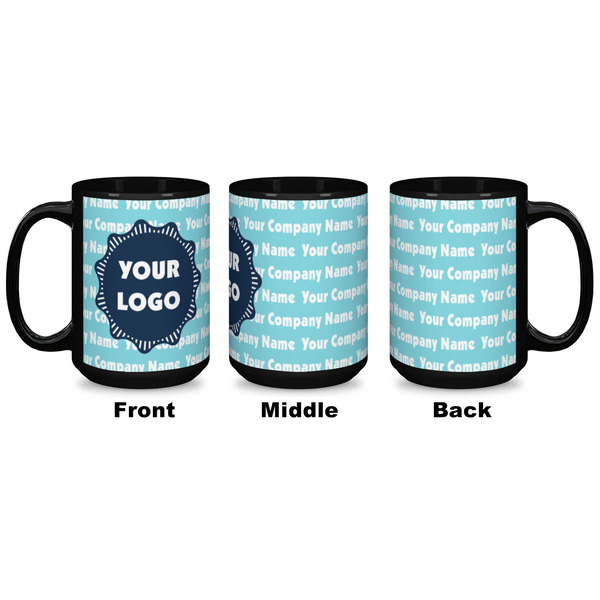 Logo & Company Name Coffee Mug - 15 oz - Black APPROVAL