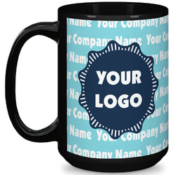 Logo & Company Name 15 oz Coffee Mug - Black