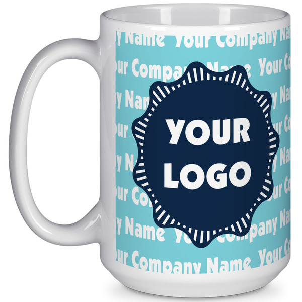 Custom Logo & Company Name 15 oz Coffee Mug - White