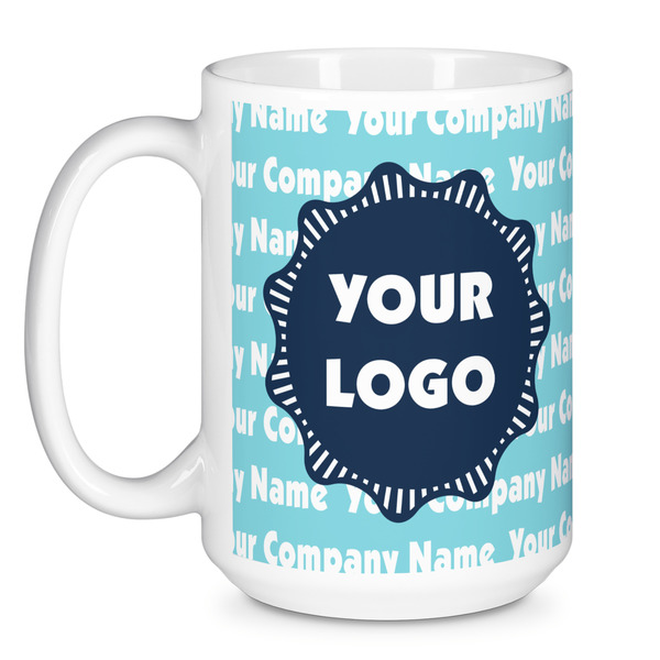 Logo & Company Name Coffee Mug - 15 oz - White