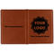 Logo & Company Name Cognac Leather Passport Holder Outside Double Sided - Apvl