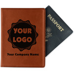 Logo & Company Name Passport Holder - Faux Leather
