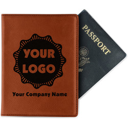Logo & Company Name Passport Holder - Faux Leather - Double Sided