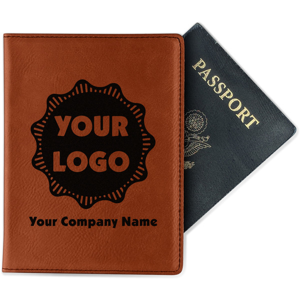 Custom Logo & Company Name Passport Holder - Faux Leather - Double-Sided