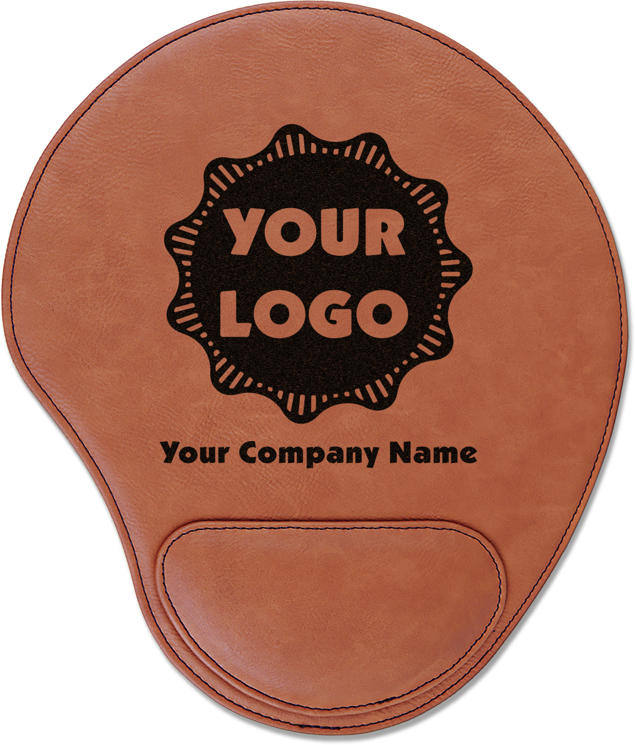 Logo & Company Name Leatherette Mouse Pad with Wrist Support