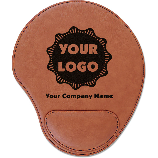Custom Logo & Company Name Leatherette Mouse Pad with Wrist Support