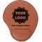 Logo & Company Name Cognac Leatherette Mouse Pads with Wrist Support - Flat