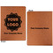 Logo & Company Name Cognac Leatherette Portfolios with Notepad - Small - Double Sided- Apvl