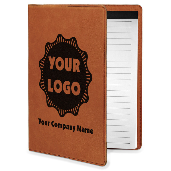 Custom Logo & Company Name Leatherette Portfolio with Notepad - Small - Double-Sided