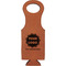 Logo & Company Name Cognac Leatherette Wine Totes - Single Front