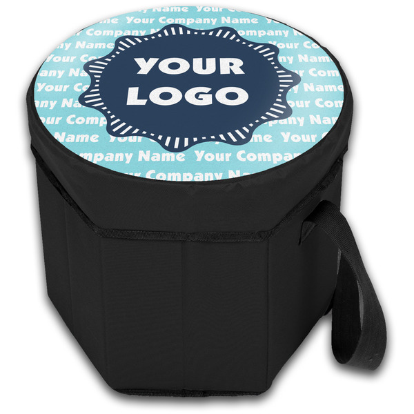 Logo & Company Name Collapsible Personalized Cooler & Seat (Closed)