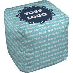 Logo & Company Name Cube Pouf Ottoman