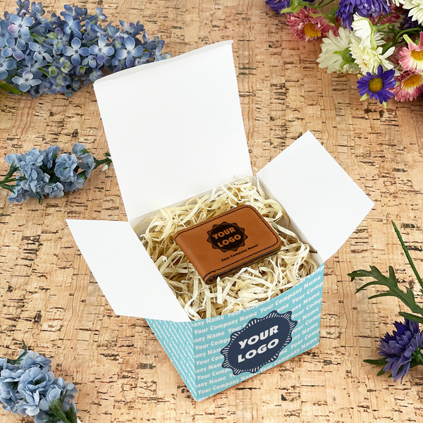 Logo & Company Name Cubic Gift Box - In Context