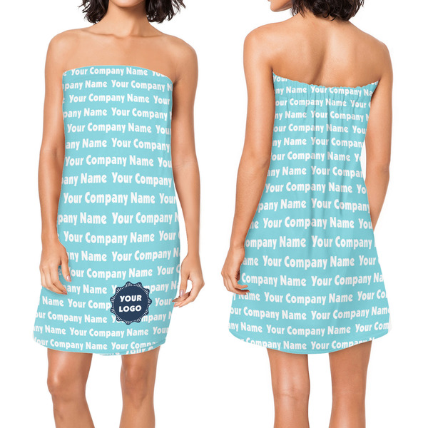 Logo & Company Name Custom Bath Wrap - Front & Back View