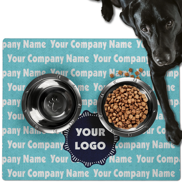 Custom Logo & Company Name Dog Food Mat - Large
