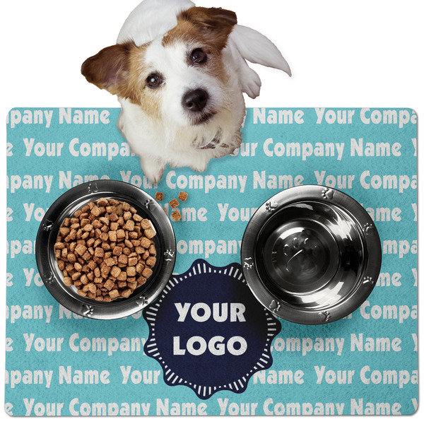 Custom Logo & Company Name Dog Food Mat - Medium