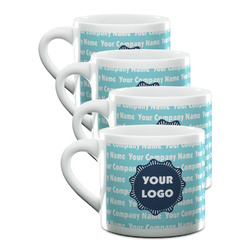 Logo & Company Name Double Shot Espresso Cups - Set of 4