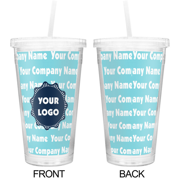Logo & Company Name Double Wall Tumbler with Straw - Approval