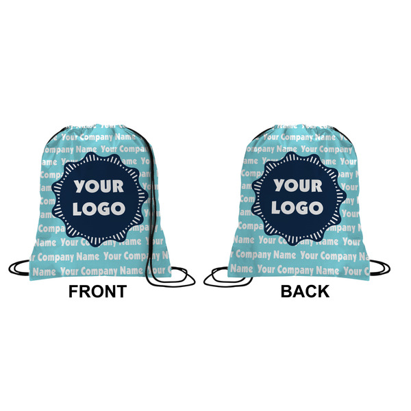 Logo & Company Name Drawstring Backpack Front & Back Medium