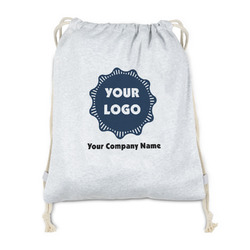 Logo & Company Name Drawstring Backpack - Sweatshirt Fleece - Double-Sided