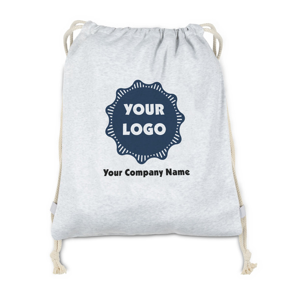 Custom Logo & Company Name Drawstring Backpack - Sweatshirt Fleece - Double-Sided